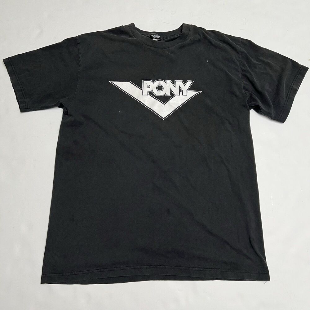 Pony Mens Graphic T-Shirt Black Short Sleeve Chevron Logo XL Korn Limp Biscuit